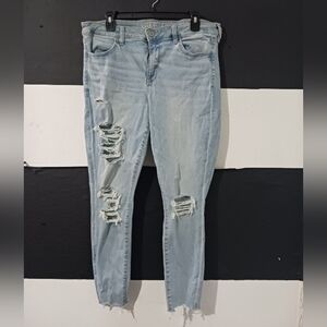 American Eagle Outfitters Ripped Blue Light Jeans